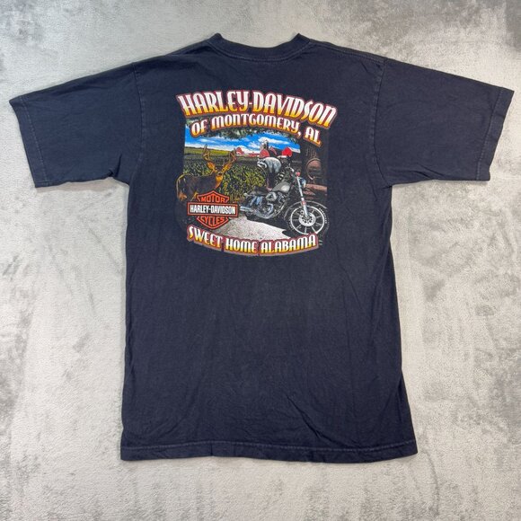 Y2K Harley-Davidson Flame Eagles Biker T-Shirt L Sweet Home Alabama Graphic - Picture 3 of 11